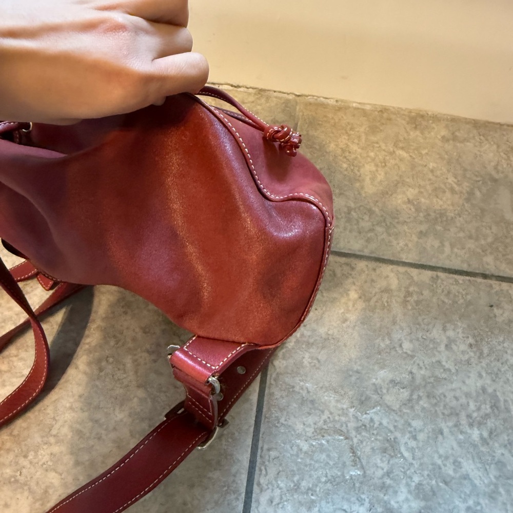 COACH LEGACY DRAWSTRING RED LEATHER BACKPACK 9569 - Picture 5 of 9